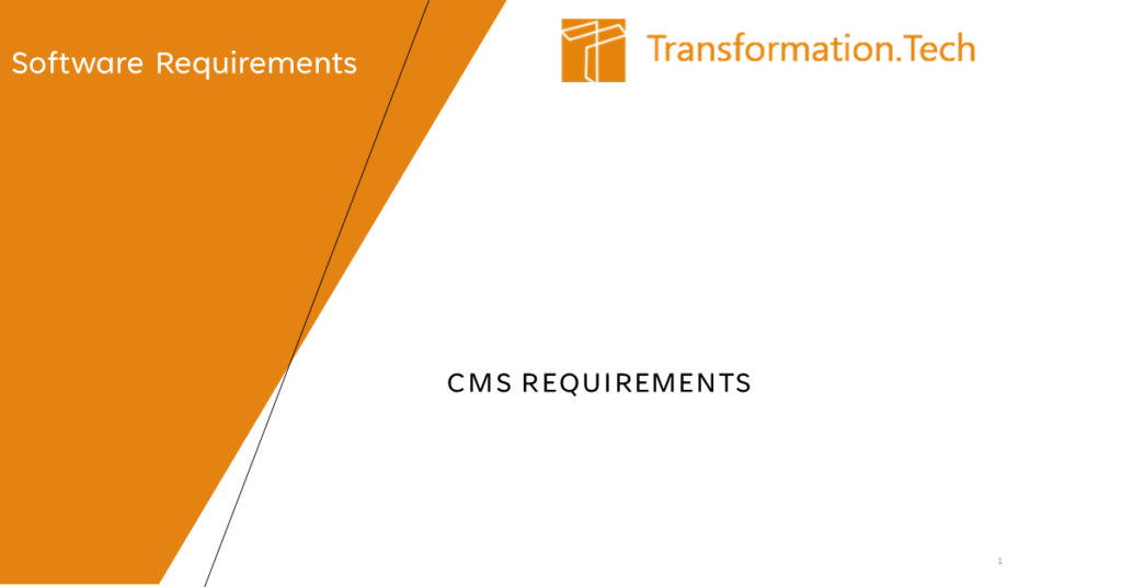 CMS Software Requirements