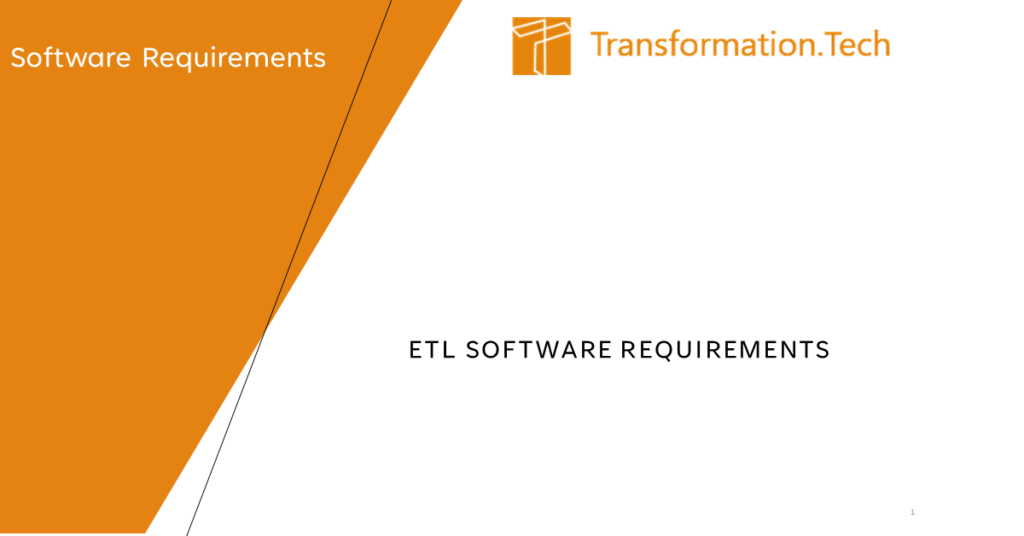 ETL Software Requirements