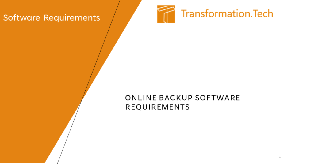 Online Backup Software Requirements