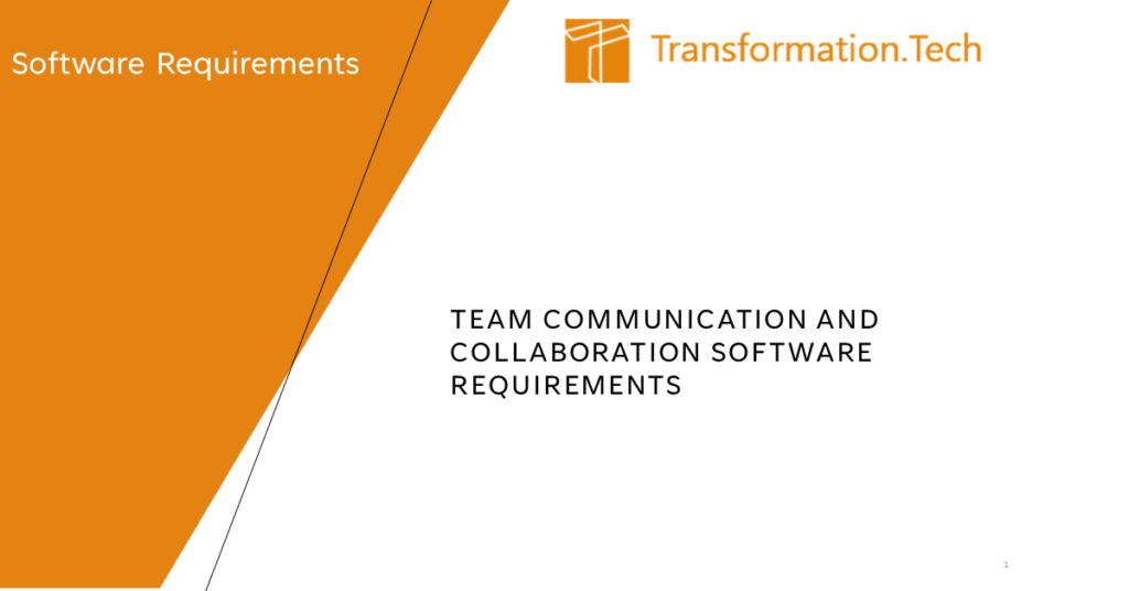 Team Communication and Collaboration Software Requirements